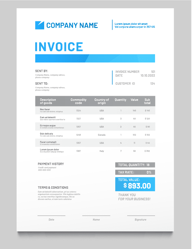 Custom Invoice